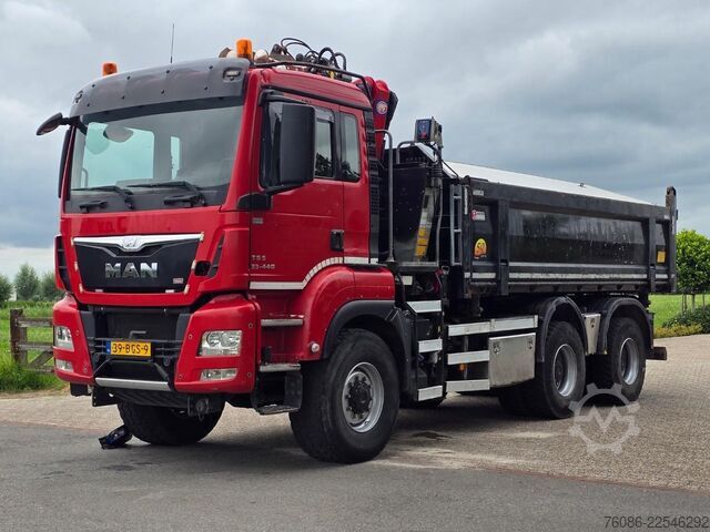 Ribaltabile con gru MAN TGS 33.400 6X6 BH WVT WS Z-kraan/KIPPER!! EURO 6!!