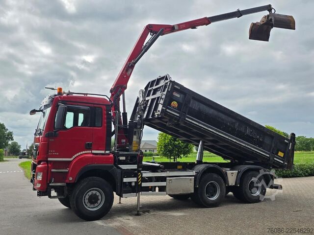 Ribaltabile con gru MAN TGS 33.400 6X6 BH WVT WS Z-kraan/KIPPER!! EURO 6!!