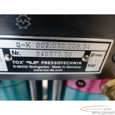 Komponens  TOX Pressotechnik Kraftpaket Q-K 002.030.200.34 Pneumatikzylinder