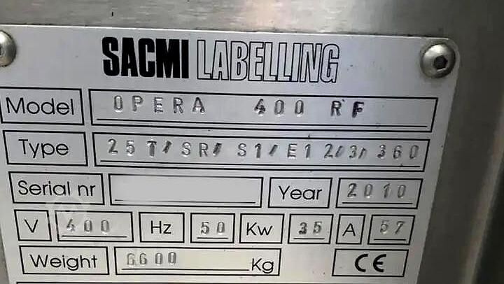 Címkéző berendezés SACMI Labelling S.p.A. Opera 400 RF