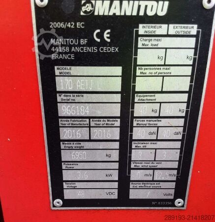 Gelenkteleskopbühne Manitou 170 AETJ-L Elektro 16,90 m