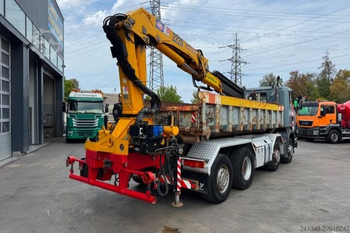 Camião porta-contentores de gancho SCANIA R440 8x2 Hiab 20T & Kran abnehmbar HMF 2220-7