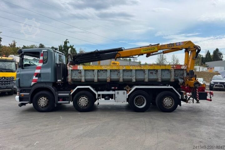 Camião porta-contentores de gancho SCANIA R440 8x2 Hiab 20T & Kran abnehmbar HMF 2220-7