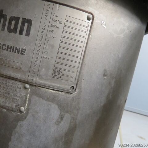 40 liter Stephan roestvrijstalen cutter type UMM/SK40E PILOTE STEPHAN UMM/SK40E PILOTE
