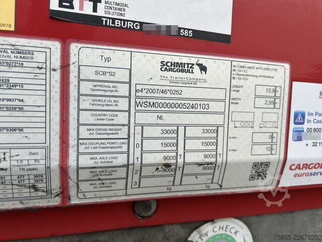 Koffer Schmitz Cargobull SCB S2 / Box Trailer / 2 as Disk