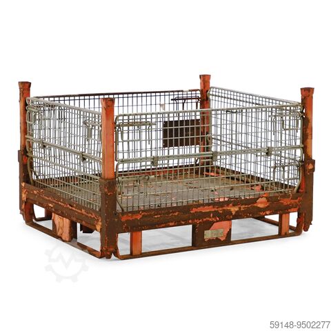 Μεταχειρισμένο κουτί από πλέγμα, στοιβαζόμενο και πτυσσόμενο, 2 πτερύγια στη 1 μικρή/μακριά πλευρά, Kruizinga 98-3236GB