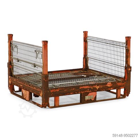 Μεταχειρισμένο κουτί από πλέγμα, στοιβαζόμενο και πτυσσόμενο, 2 πτερύγια στη 1 μικρή/μακριά πλευρά, Kruizinga 98-3236GB