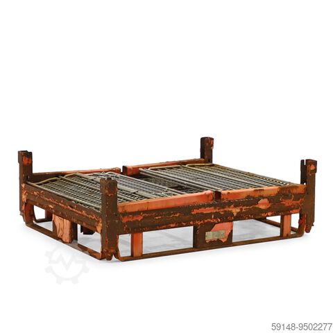 Μεταχειρισμένο κουτί από πλέγμα, στοιβαζόμενο και πτυσσόμενο, 2 πτερύγια στη 1 μικρή/μακριά πλευρά, Kruizinga 98-3236GB