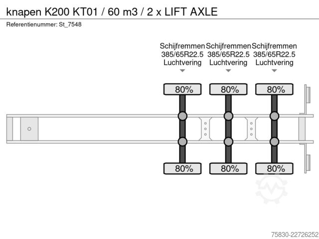Piso móvil knapen K200 KT01 / 60 m3 / 2 x LIFT AXLE
