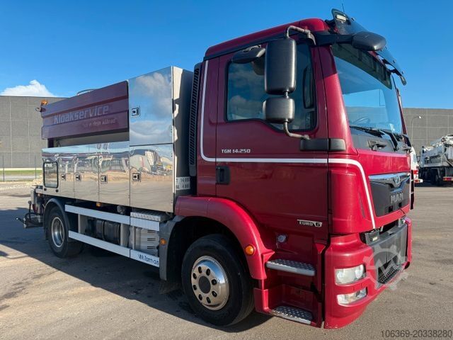 Vacuümtankwagen MAN TGM 14.250 VM-Tarm Stainless Steel 4000 l. Kombi