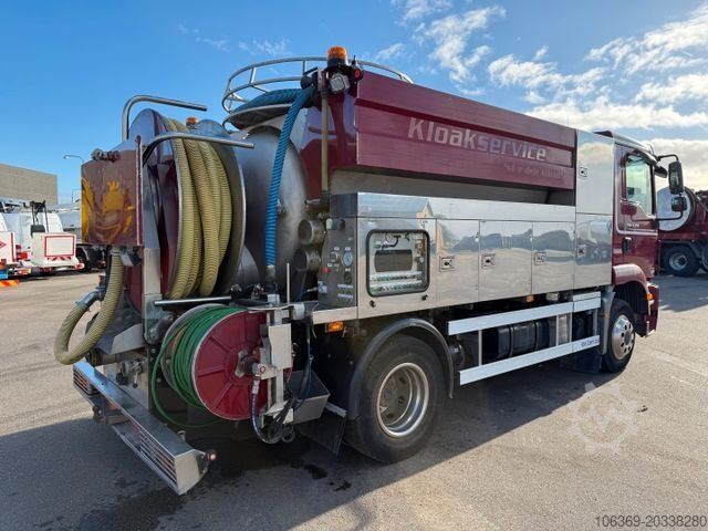 Vacuümtankwagen MAN TGM 14.250 VM-Tarm Stainless Steel 4000 l. Kombi