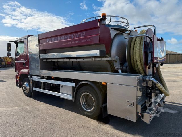 Vacuümtankwagen MAN TGM 14.250 VM-Tarm Stainless Steel 4000 l. Kombi
