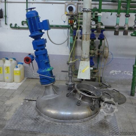 1100 Liter heiz-/kühlbarer Behälter aus V4A mit ex-geschütztem Stelzer Rührwerk  7562