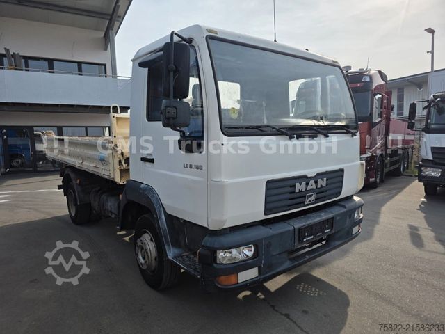 Driezijdige kipper bestelwagen MAN MAN LE 8180 / Meiller / 2x AHK