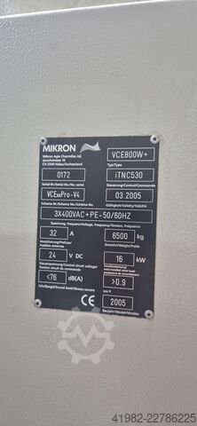 Verticale bewerkingscentrum Mikron VCE 800 W