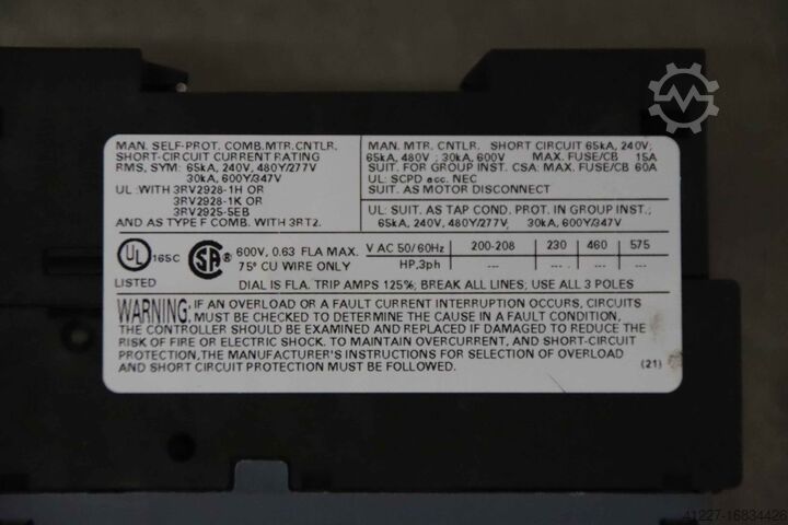 Wyłącznik automatyczny Siemens SIRIUS 3RV2011-0GA10