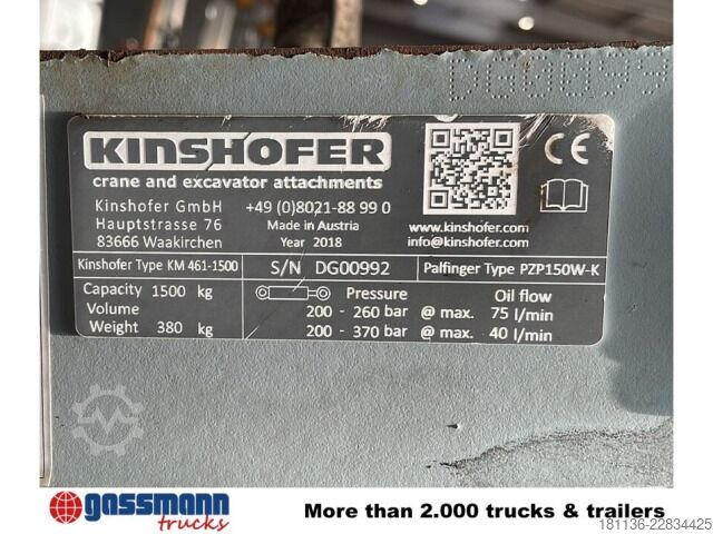 Truck mounted crane Kinshofer KM 461-1500 Wendegabel