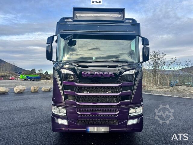 System för krokarm Scania R580 Tridem Hooklift w/ Crane hydraulics. Freshly