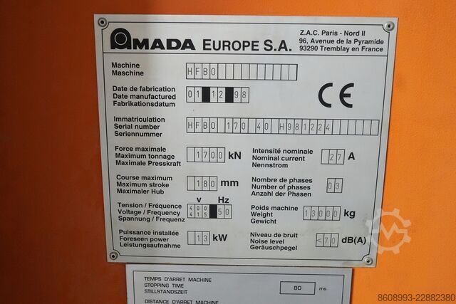 élhajlítógép AMADA HFBO 170/40