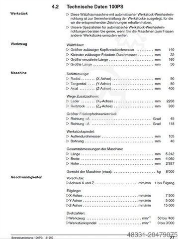 Gear shaving machine GLEASON 100PS