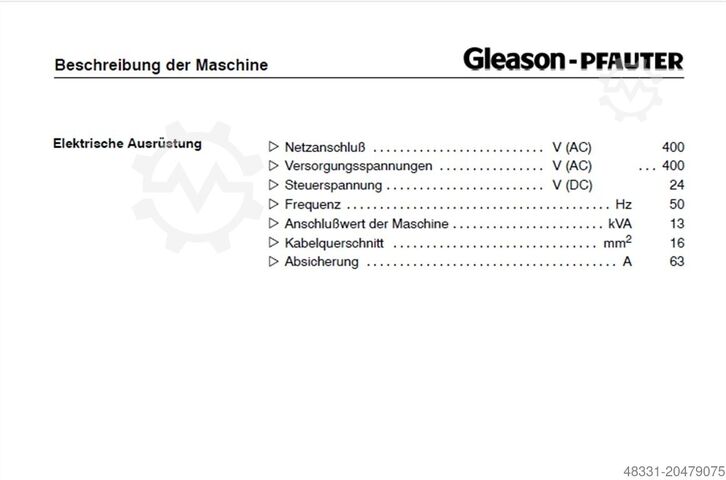 Gear shaving machine GLEASON 100PS