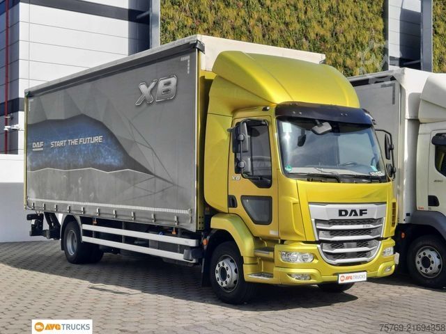 Flatbed truck with tarp DAF XB 290 16 t Schiebeplane Edscha LBW AHK