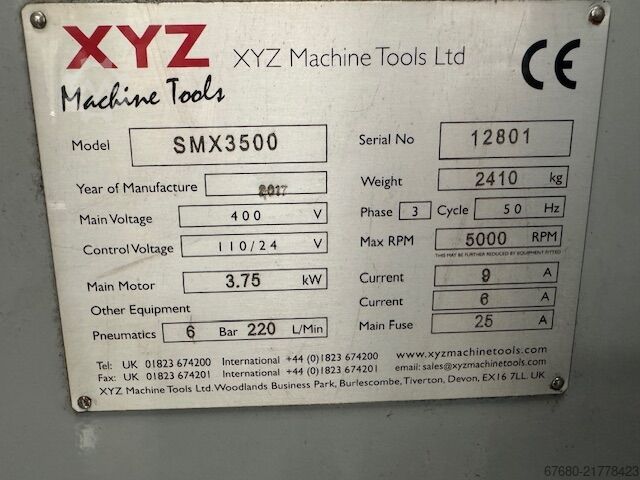 Freze makinesi X Y Z SMX 3500