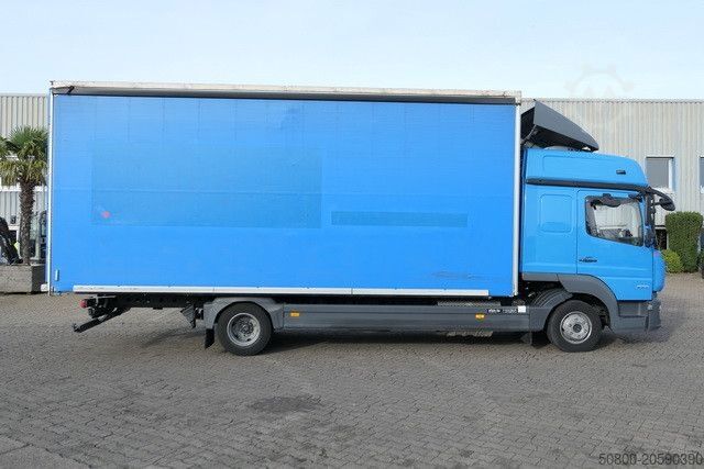 Gardinsided kassevogn MERCEDES-BENZ 823 Atego 4x2, Edscha, Schiebeplane, Standklima