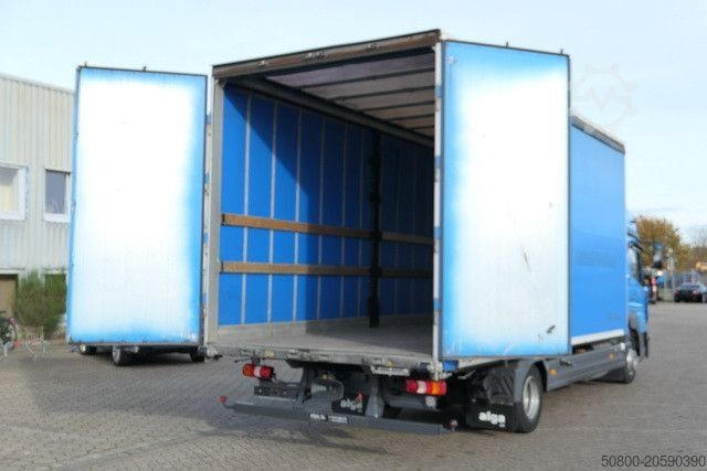 Gardinsided kassevogn MERCEDES-BENZ 823 Atego 4x2, Edscha, Schiebeplane, Standklima