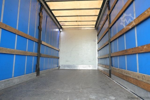 Gardinsided kassevogn MERCEDES-BENZ 823 Atego 4x2, Edscha, Schiebeplane, Standklima