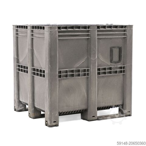 Gebruikte Palletbox alle wanden gesloten  - L:1300 x B:1150 x H:1250mm - Zwart - 1400ltr Kruizinga 78-PB3RR-T-GB