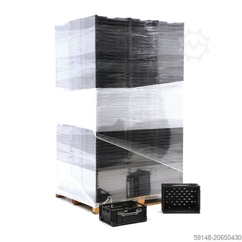 Gebruikte AGF kratten wanden + bodem geperforeerd  - L:400 x B:300 x H:160mm - Zwart - Kruizinga 98-7597GB-PAL