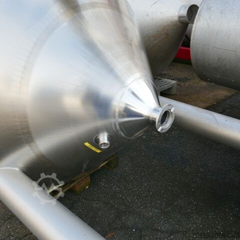 2200 liters spidsspids-keglebeholder i V4A med flange til omrører. B0092