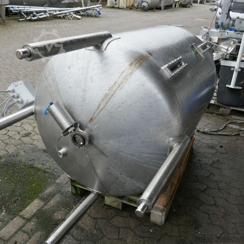 1000 liters beholder i V2A rustfrit stål med flange til omrører B0091