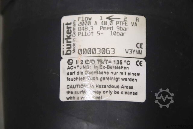 Valvola pneumatica a sede angolare Buerkert 2000 A 40,0  DN40 PN16