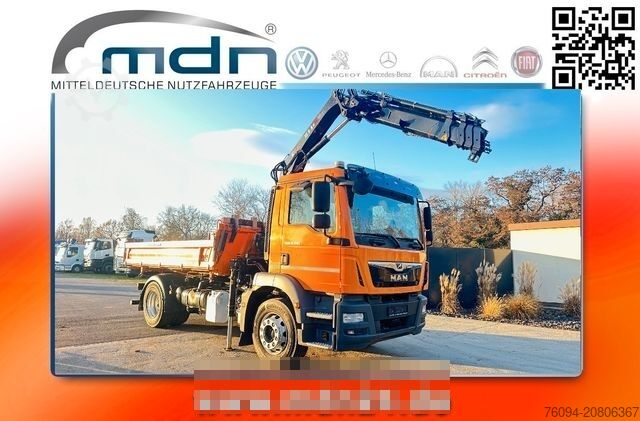 Trostrani kiperski kamion MAN TGS 18.290 4x2 Kipper KRAN 12m FUNK AHK