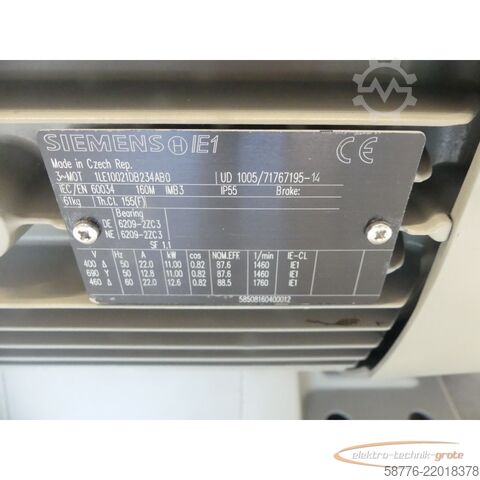 Unité de contrôle Siemens 1LE1002-1DB23-4AB0 Motor SN: 71767195