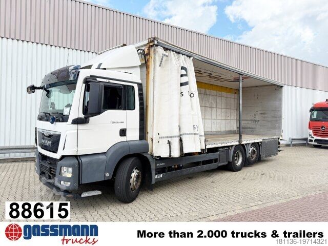 Vrachtauto met open laadbak MAN TGS 26.400 6x2-4 LL, Lenk-/Lift, Hubdach