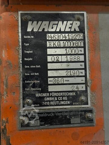 Transpallet elettrico Wagner EKG 1.000/600 (E-Ameise) Wagner EKG 1.000/600