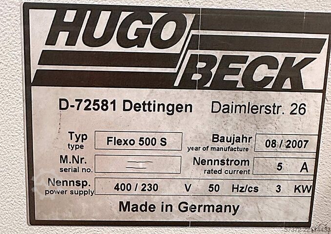 Maszyna do formowania, napełniania i zamykania worków Hugo Beck Flexo 500 S
