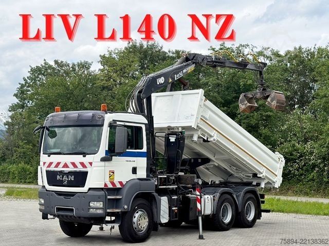 Żuraw samochodowy MAN TGS 26.440*KIPPER 5,20 m + LHO L140NZ * 6x4 *TOP
