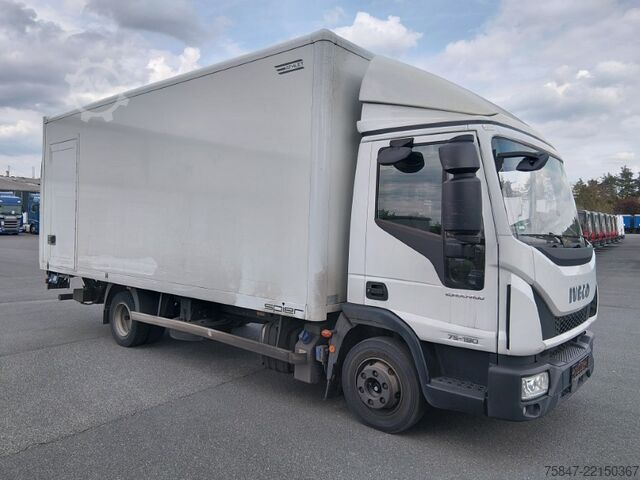 Autocamion cu caroserie tip cutie Iveco EuroCargo ML 75 E 19/P LBW Türe im Koffe