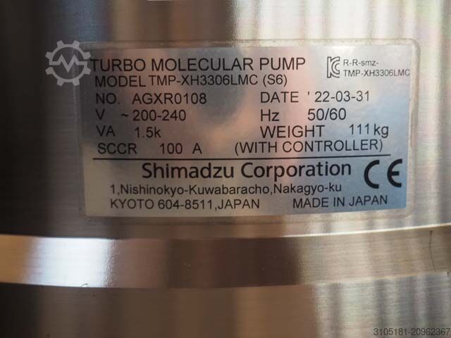 Turbomolekulární vakuová pumpa Shimadzu TMP XH3306