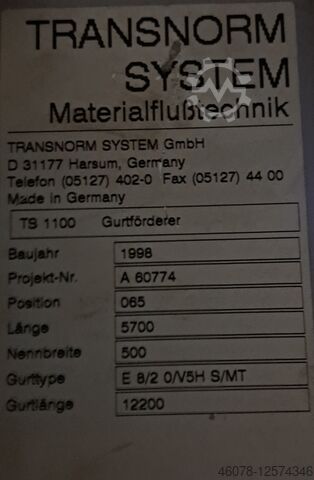 Transportband Transportband GF Transnorm 5700-600-500