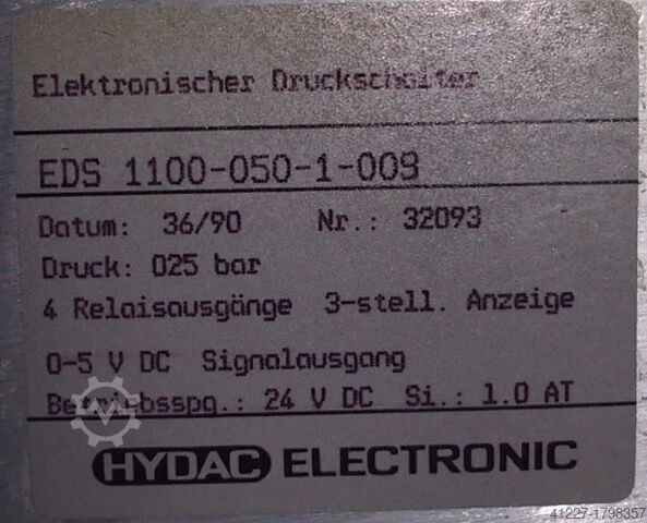 Pneumatische drukswitch Hydac EDS 1100-050-1-009