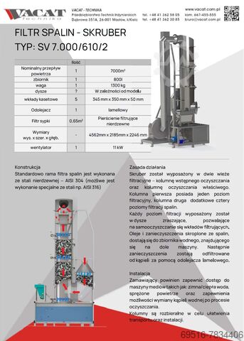 Výfukový filtr - skruber Vacat-Technika SV 7.000/610/2