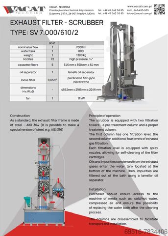 Uitlaatfilter - Schrobber Vacat-Technika SV 7.000/610/2