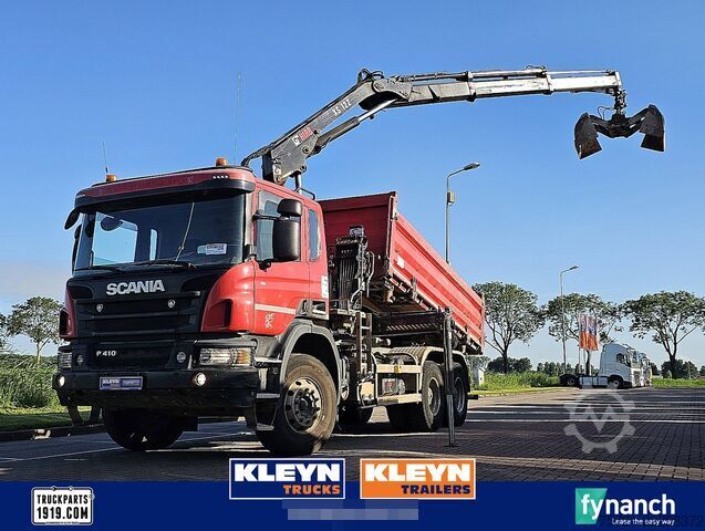 Volquete con grúa SCANIA P410 HIAB XS122