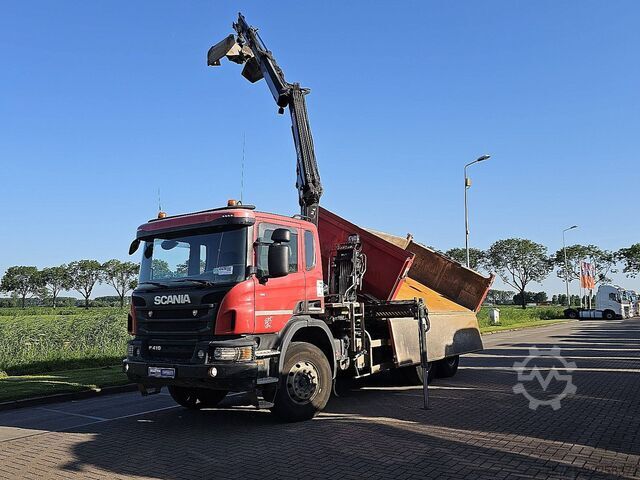 Kipper met kraan SCANIA P410 HIAB XS122