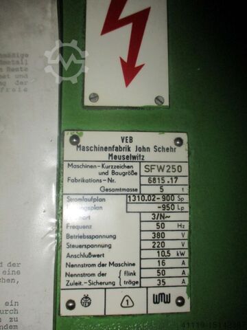 Vlakslijpmachine John Scheer Meuselwitz SFW 250